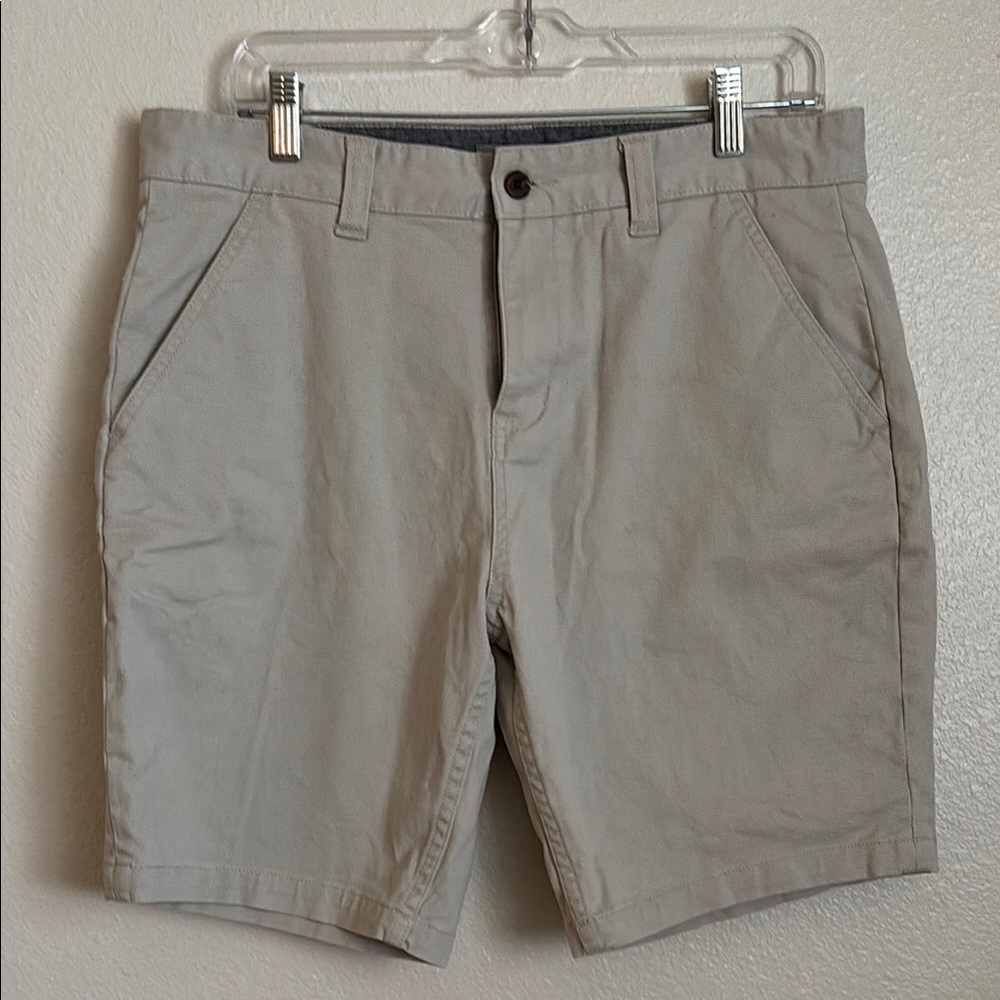 Men's Tan Flat Front Shorts